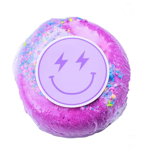 Donut Bath Bomb + Preppy Face Sticker Pack - Purple - Southern Belle Boutique