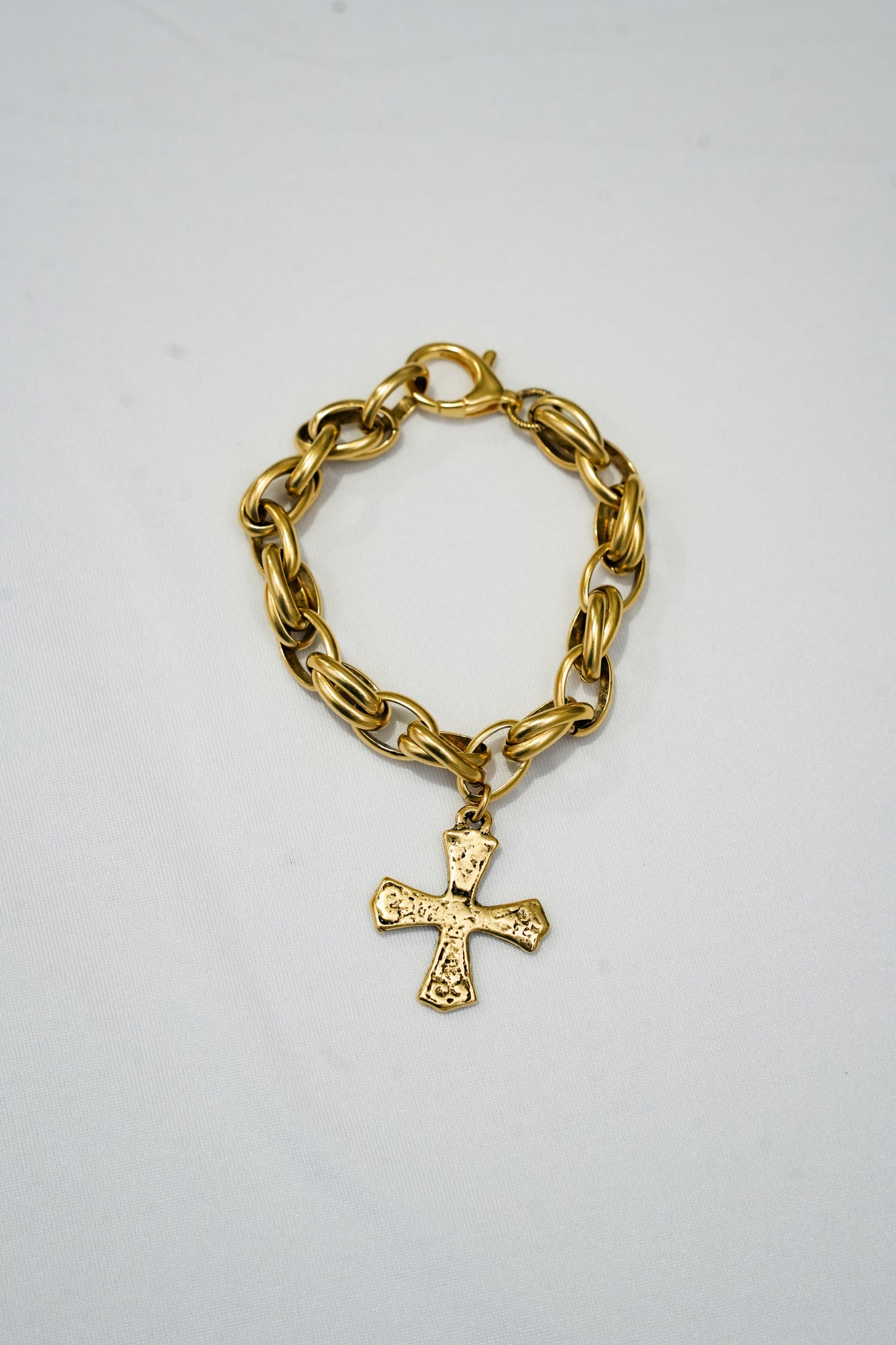 Wavy Gold Mini Western Cross Bracelet - Southern Belle Boutique