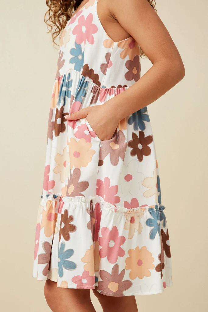 Floral Ruffle Tiered Tank Dress - Southern Belle Boutique