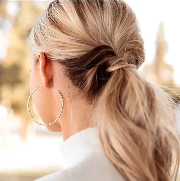 Large Beaded Hoop Earrings - Southern Belle Boutique