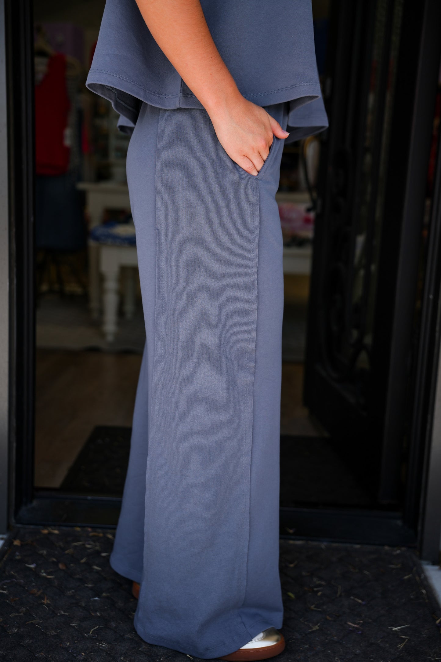 Slate Flowy Pant - Southern Belle Boutique