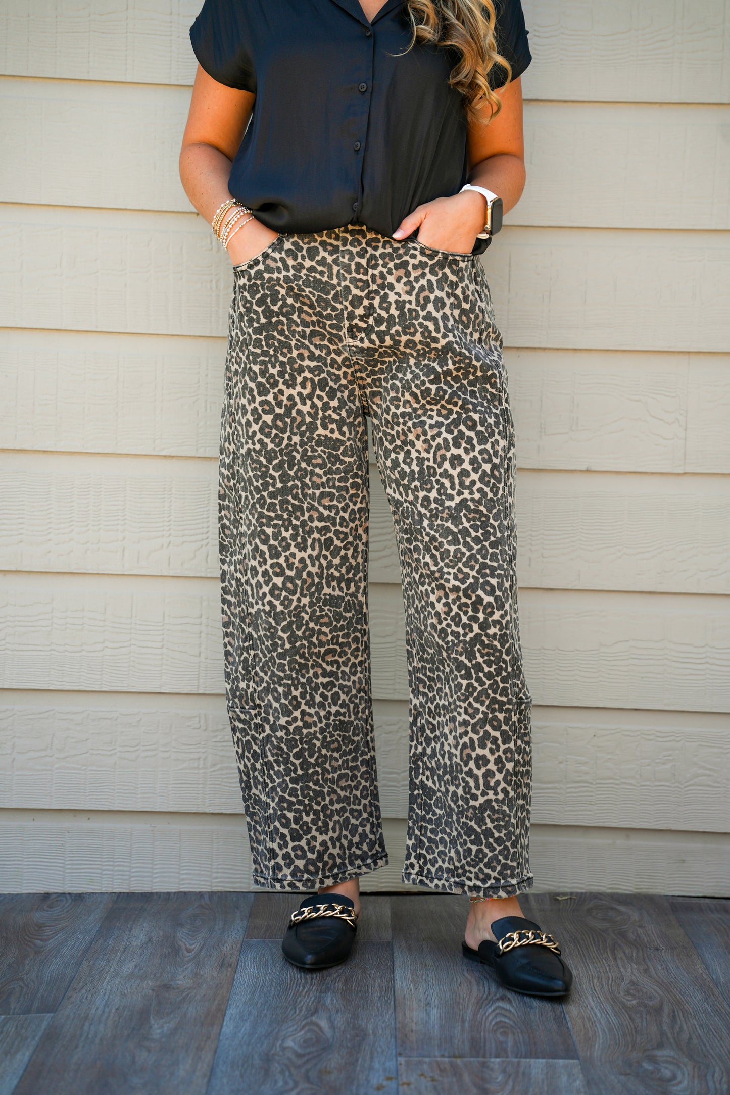 Leopard Print Barrel Pants - Southern Belle Boutique