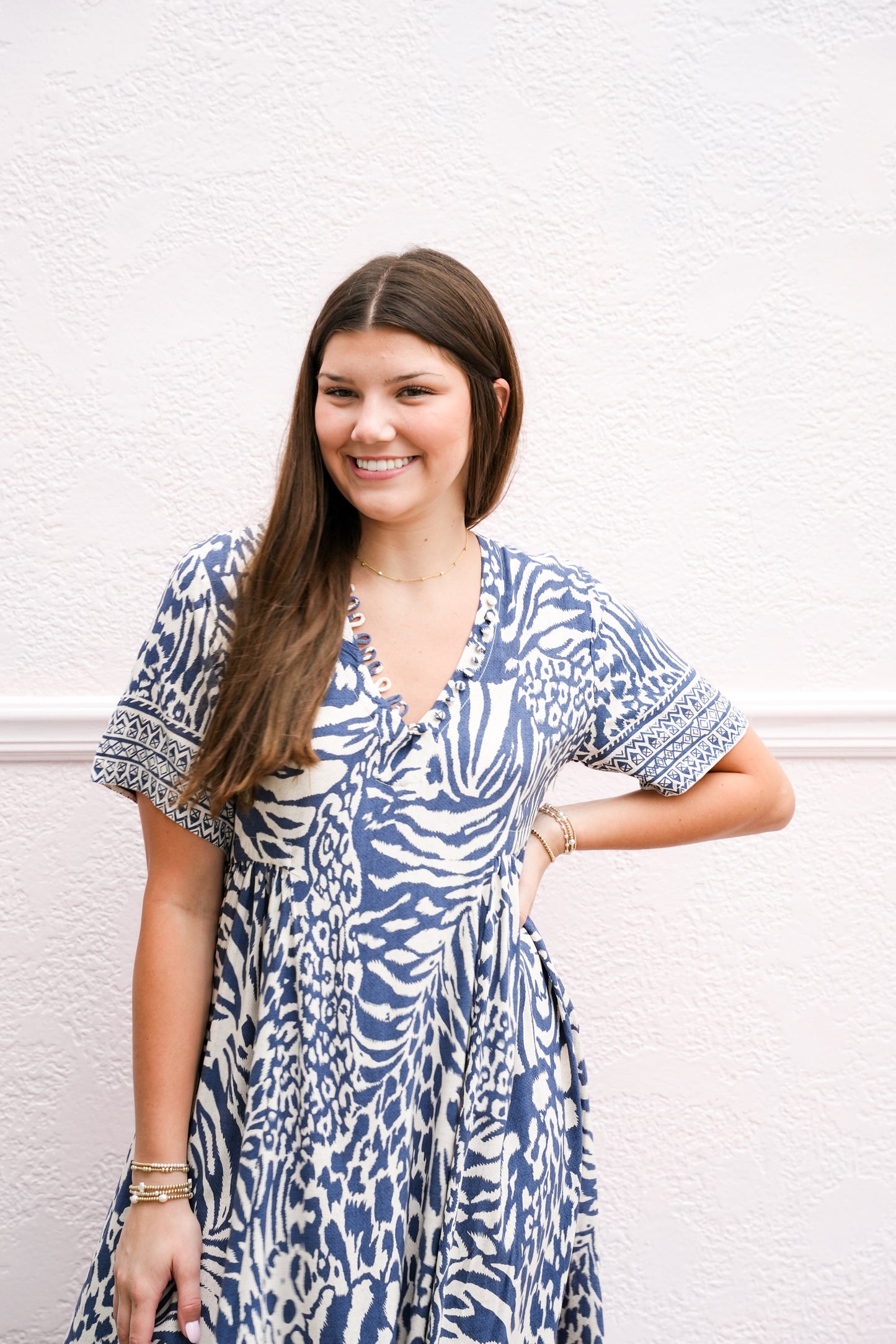 Blue Maggy Long Dress - Southern Belle Boutique