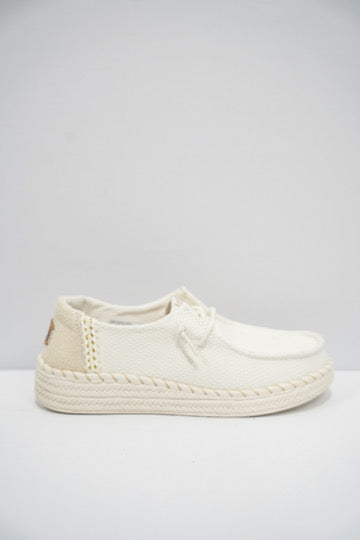 Wendy Espadrille Woven - White - Southern Belle Boutique