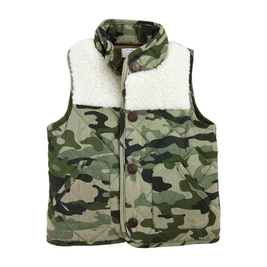 Boy's Camo Sherpa Vest - Southern Belle Boutique