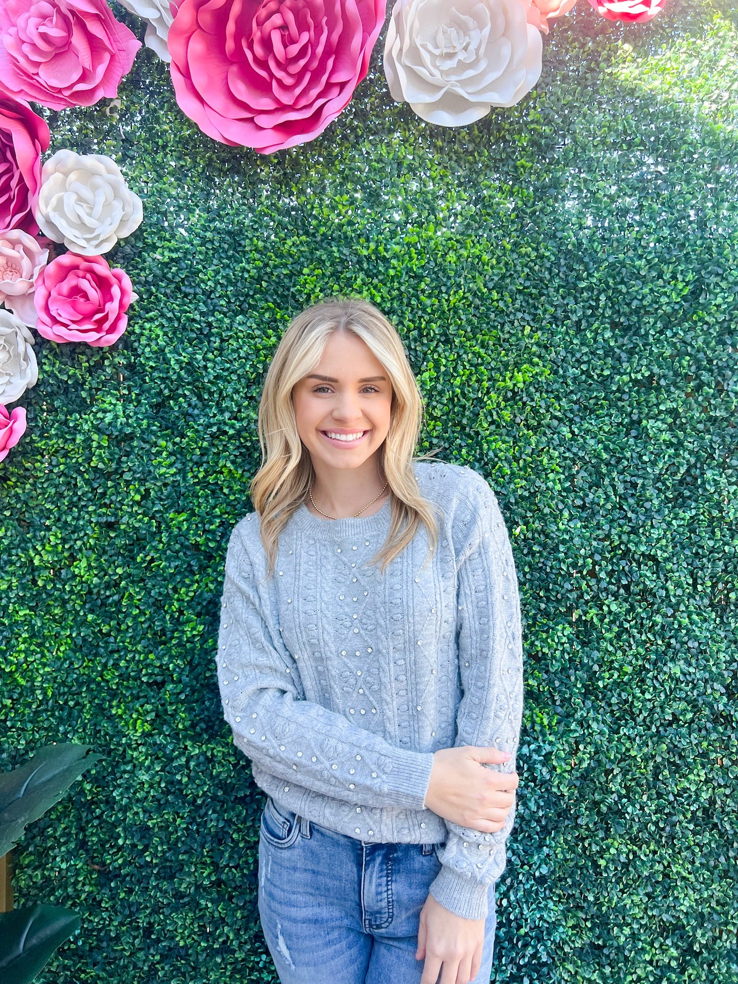 Carlotta Sweater - Marled Dk Gray - Southern Belle Boutique