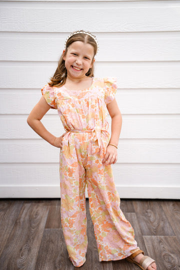 Pink Floral Wide Leg Jumpsuit - Southern Belle Boutique