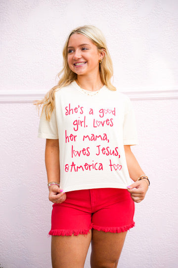 She's a Good Girl Cropped Tee - Southern Belle Boutique