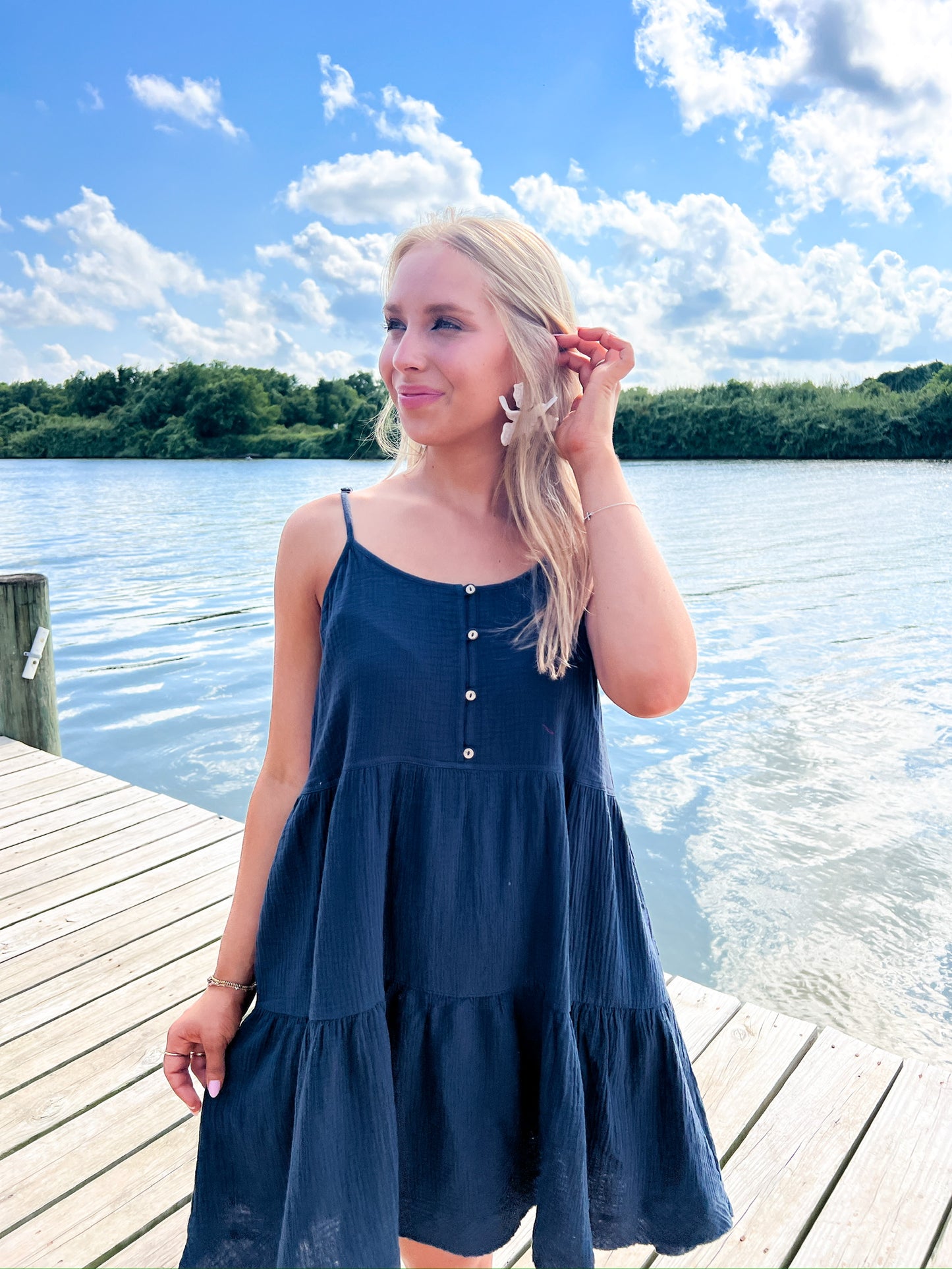 Midnight Gauze Mini Dress - Southern Belle Boutique