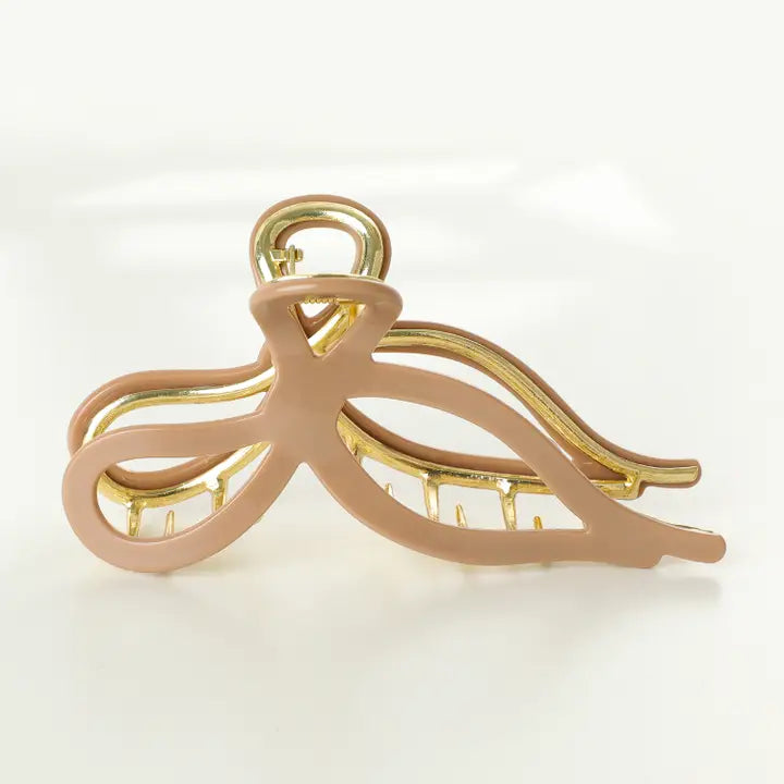 Sabrina - Large Ribbon Bow Metal Claw Clip - Southern Belle Boutique