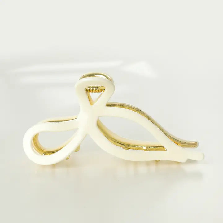 Sabrina - Large Ribbon Bow Metal Claw Clip - Southern Belle Boutique