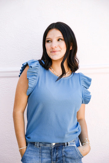 Akiki Top - Stormy Blue - Southern Belle Boutique