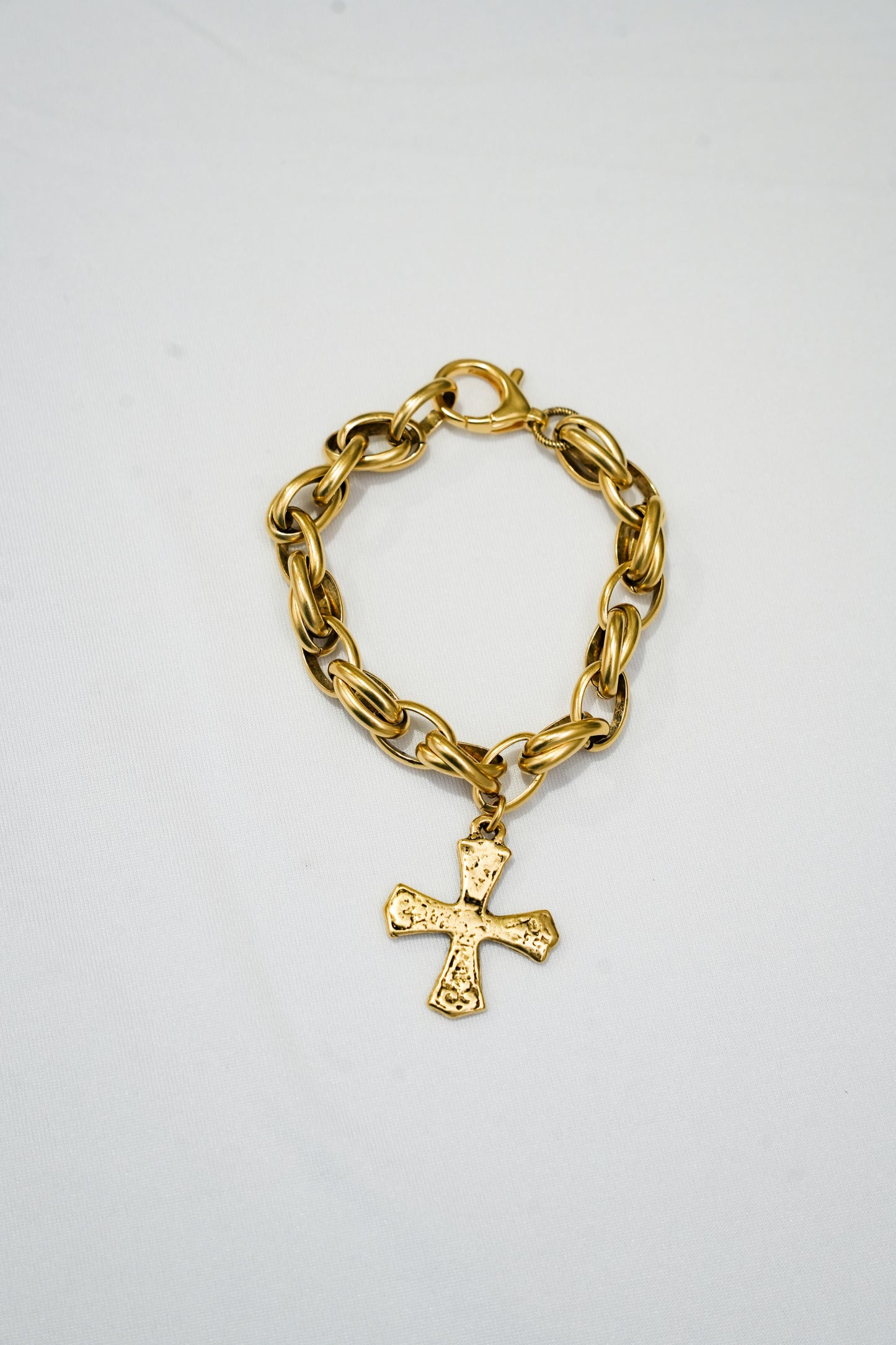 Wavy Gold Mini Western Cross Bracelet - Southern Belle Boutique