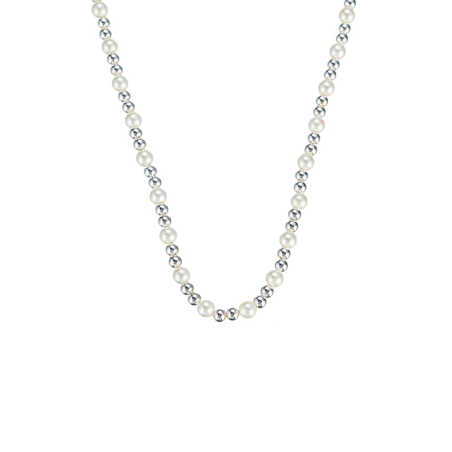 Adorned Pearl Mini Beaded Necklace, Silver - Southern Belle Boutique
