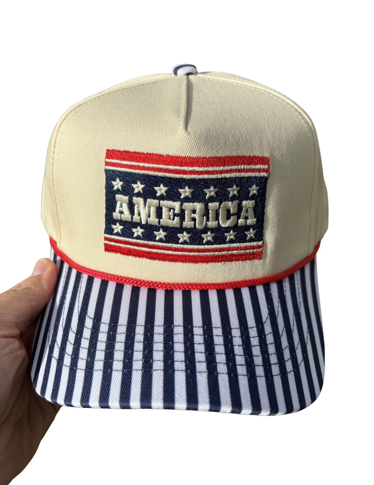 American Striped Canvas Cap - Southern Belle Boutique
