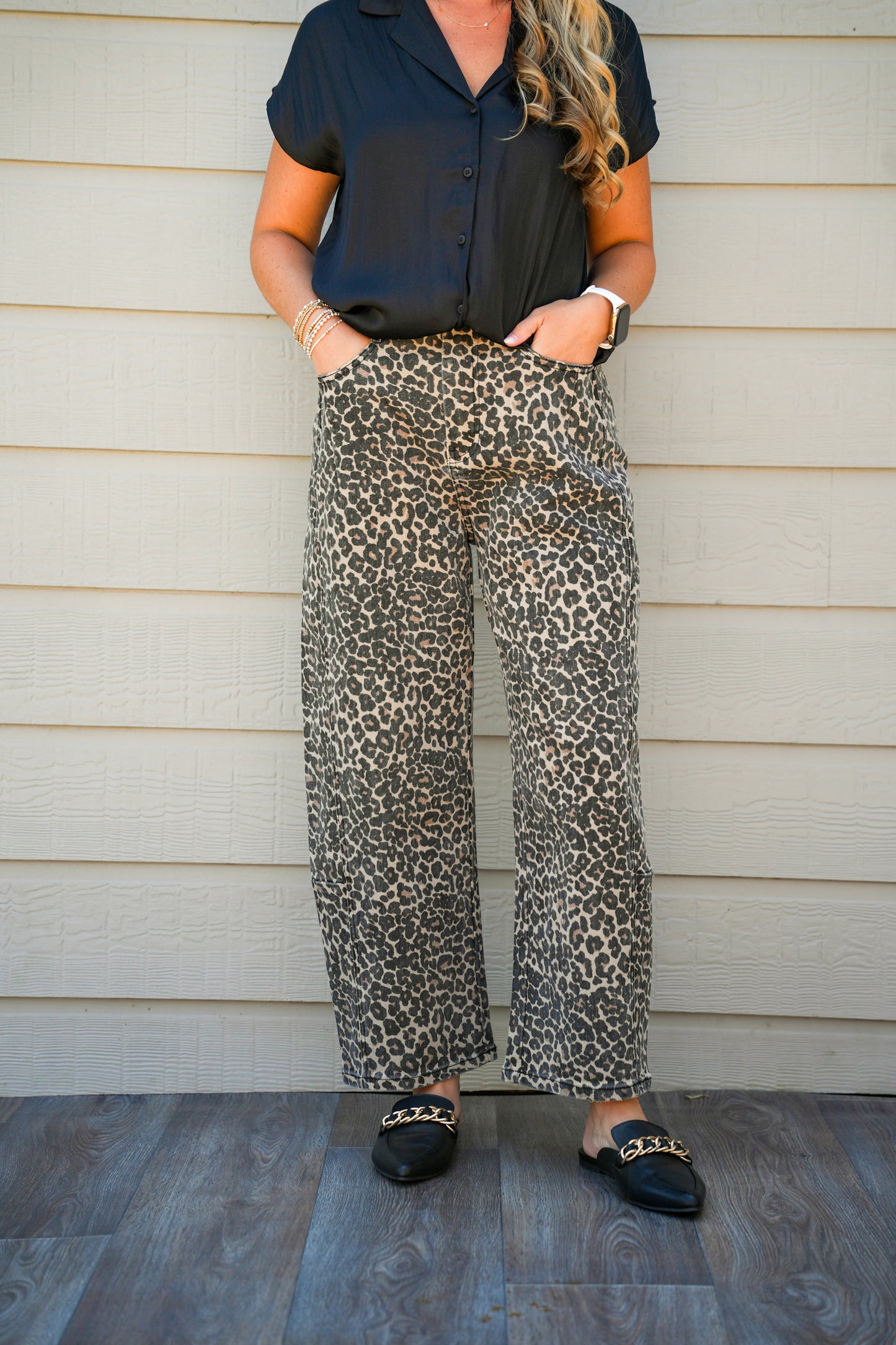 Leopard Print Barrel Pants - Southern Belle Boutique