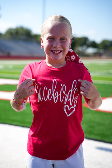 Ricebird Red Heart Tee- Youth - Southern Belle Boutique