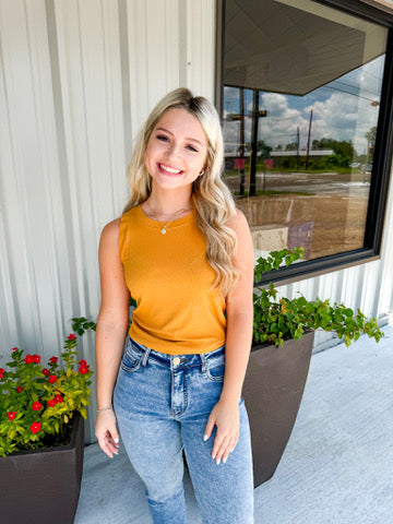 Cleo Tank - Ochre - Southern Belle Boutique