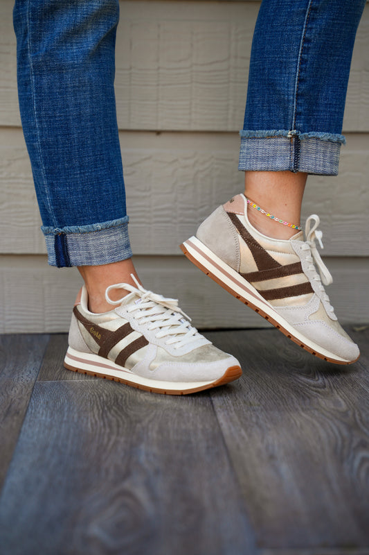 Daytona Blaze Trainer Gold/Dark Brown/Cameo - Southern Belle Boutique