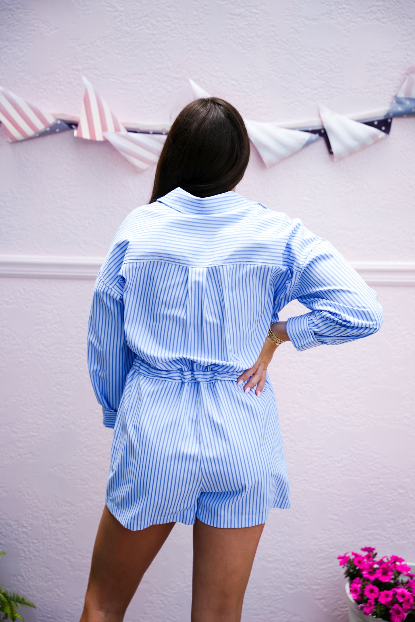 Striped Blue Romper