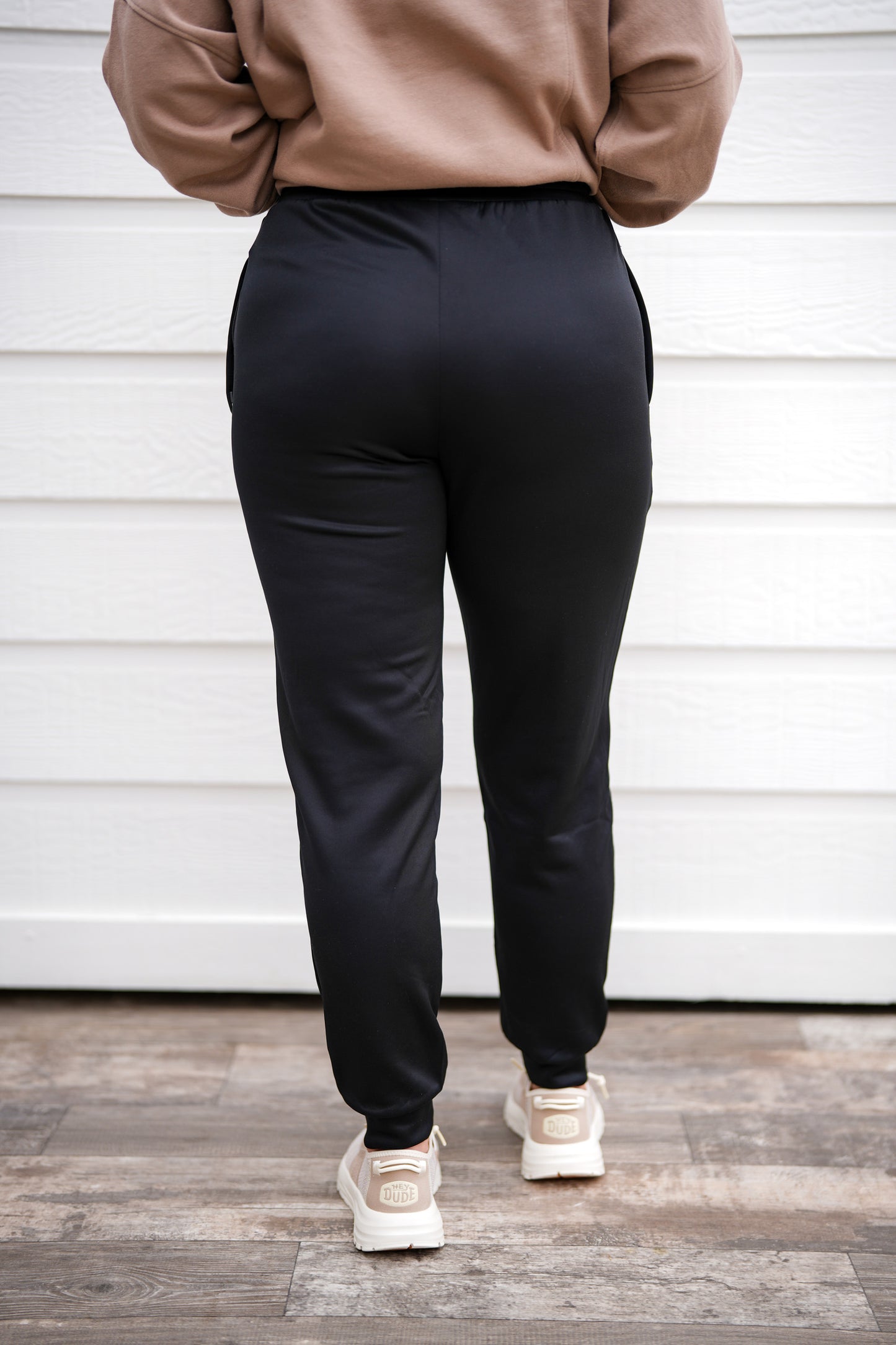 Cuffed Joggers with Zippered Pockets - Black - Southern Belle Boutique