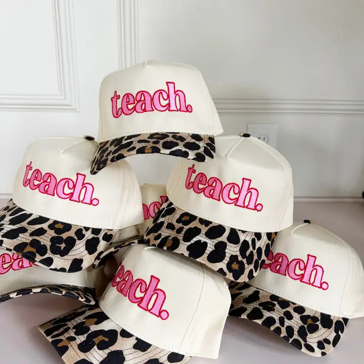 Teach Leopard Trucker Hat