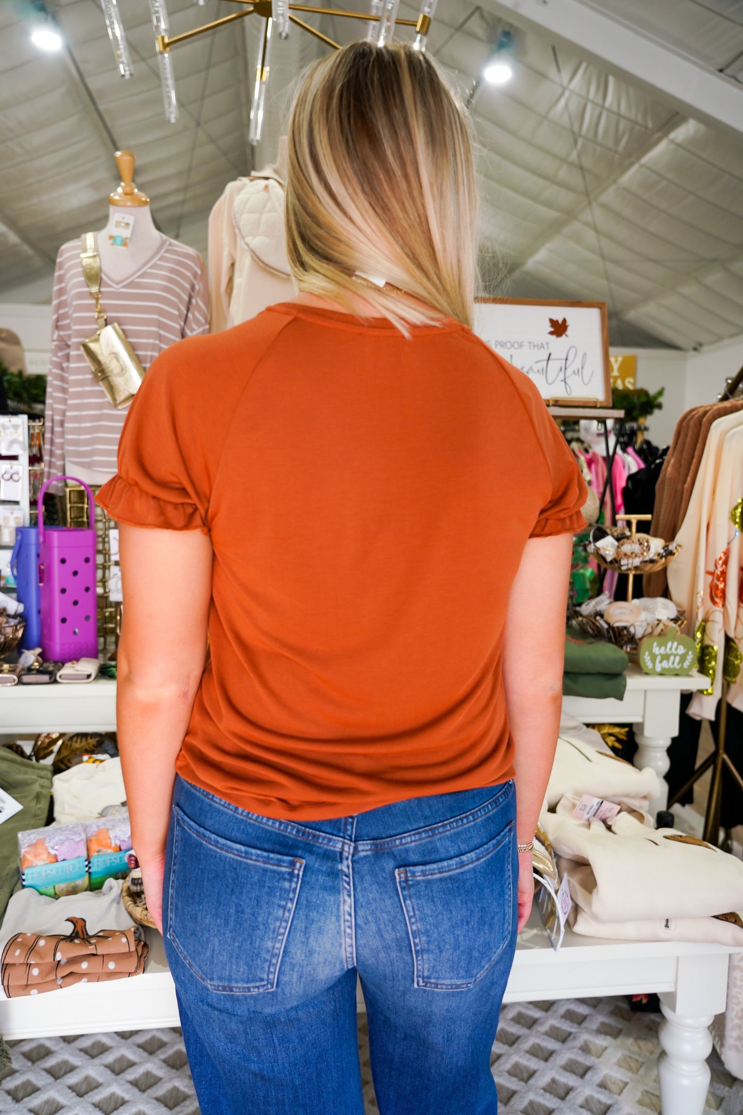 Janara Top - Roasted Pecan - Southern Belle Boutique