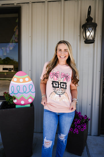 Rosie Bunny Pink Blossom Graphic Tee