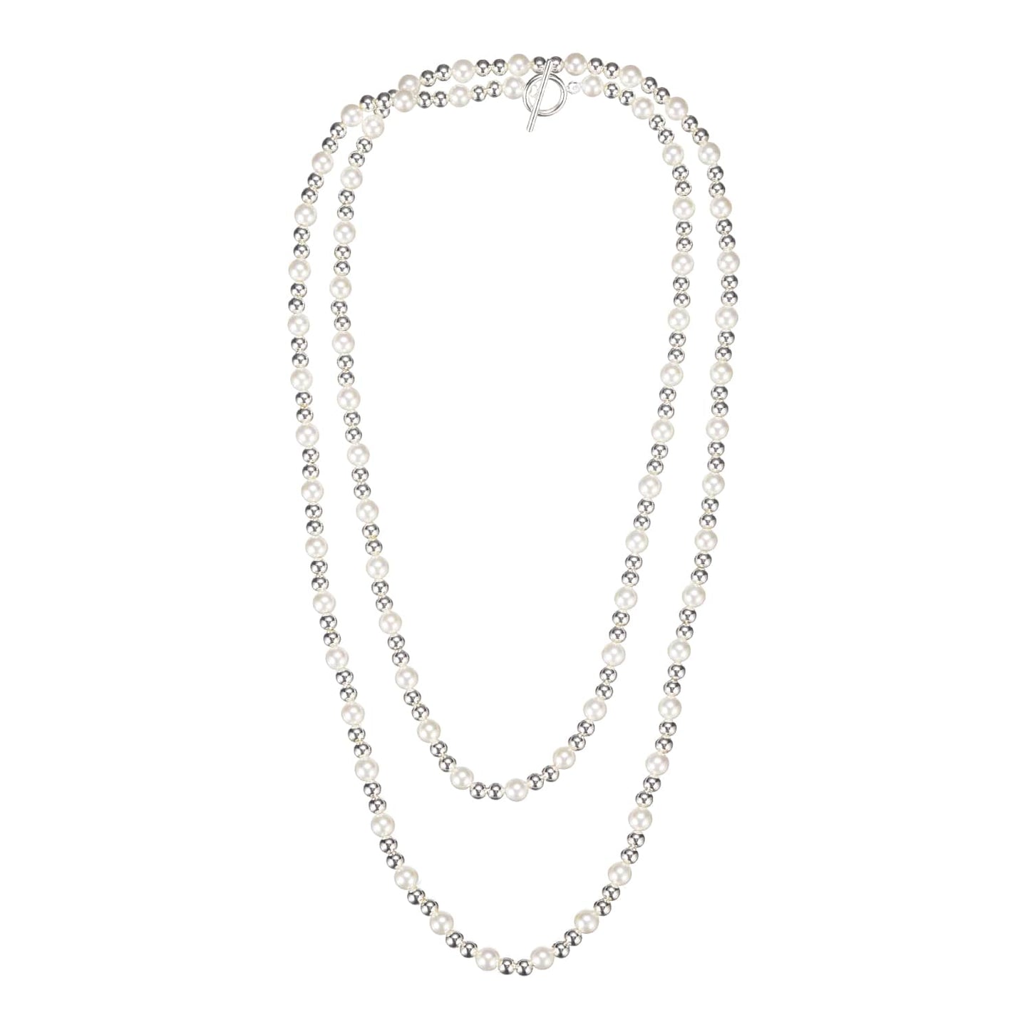 Adorned Pearl Beaded Necklace, Silver - Southern Belle Boutique