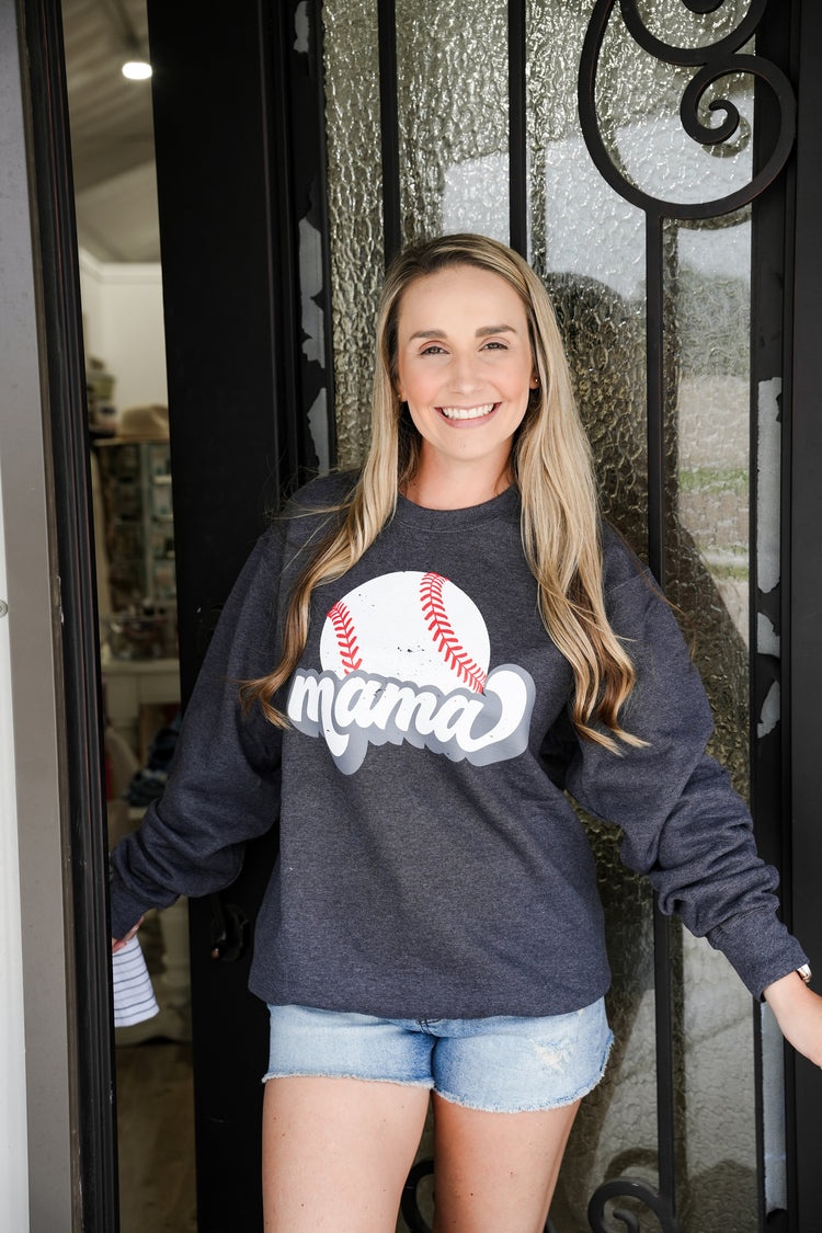 Baseball Mama Grey Sweatshirt