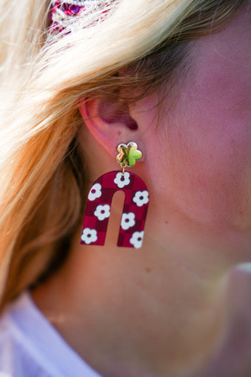 Acrylic Earrings - Burgundy - Southern Belle Boutique