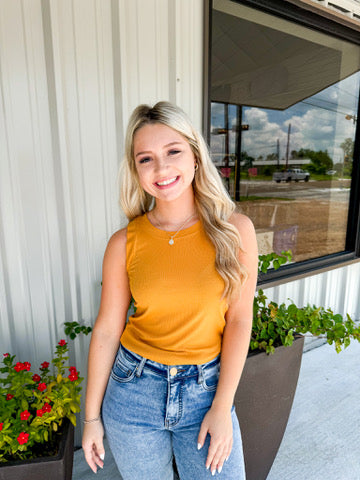 Cleo Tank - Ochre - Southern Belle Boutique