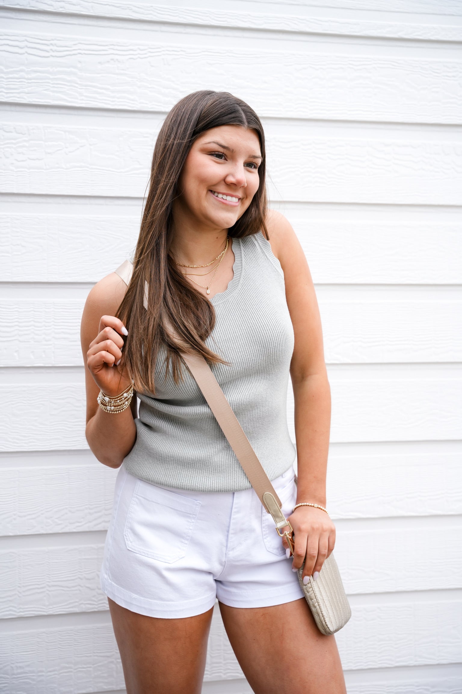 Pistachio Scalloped Scoop Neck Sweater Top - Southern Belle Boutique