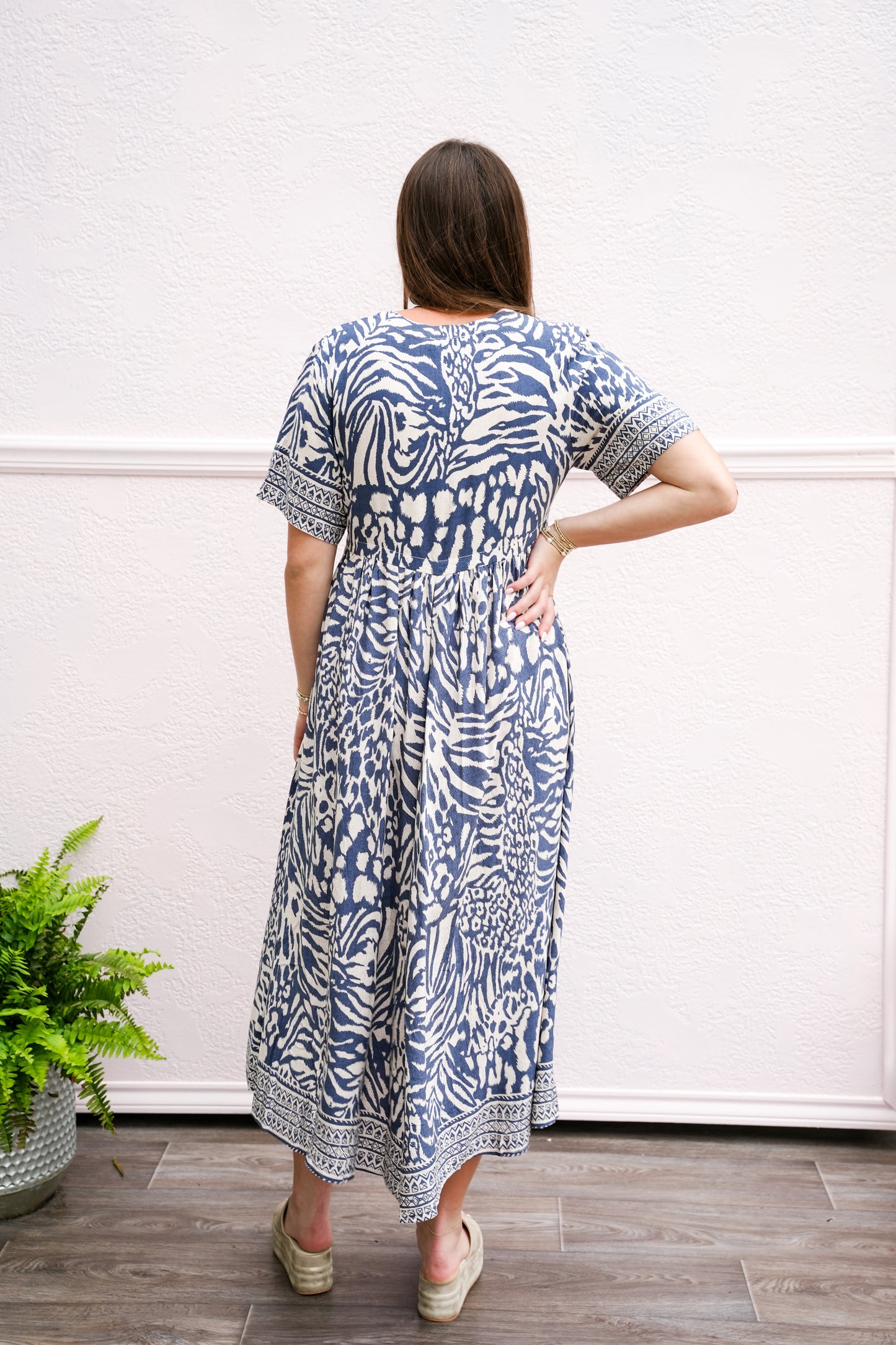 Blue Maggy Long Dress - Southern Belle Boutique