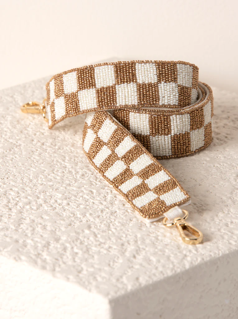 Checker Pattern Beaded Bag Strap - Southern Belle Boutique