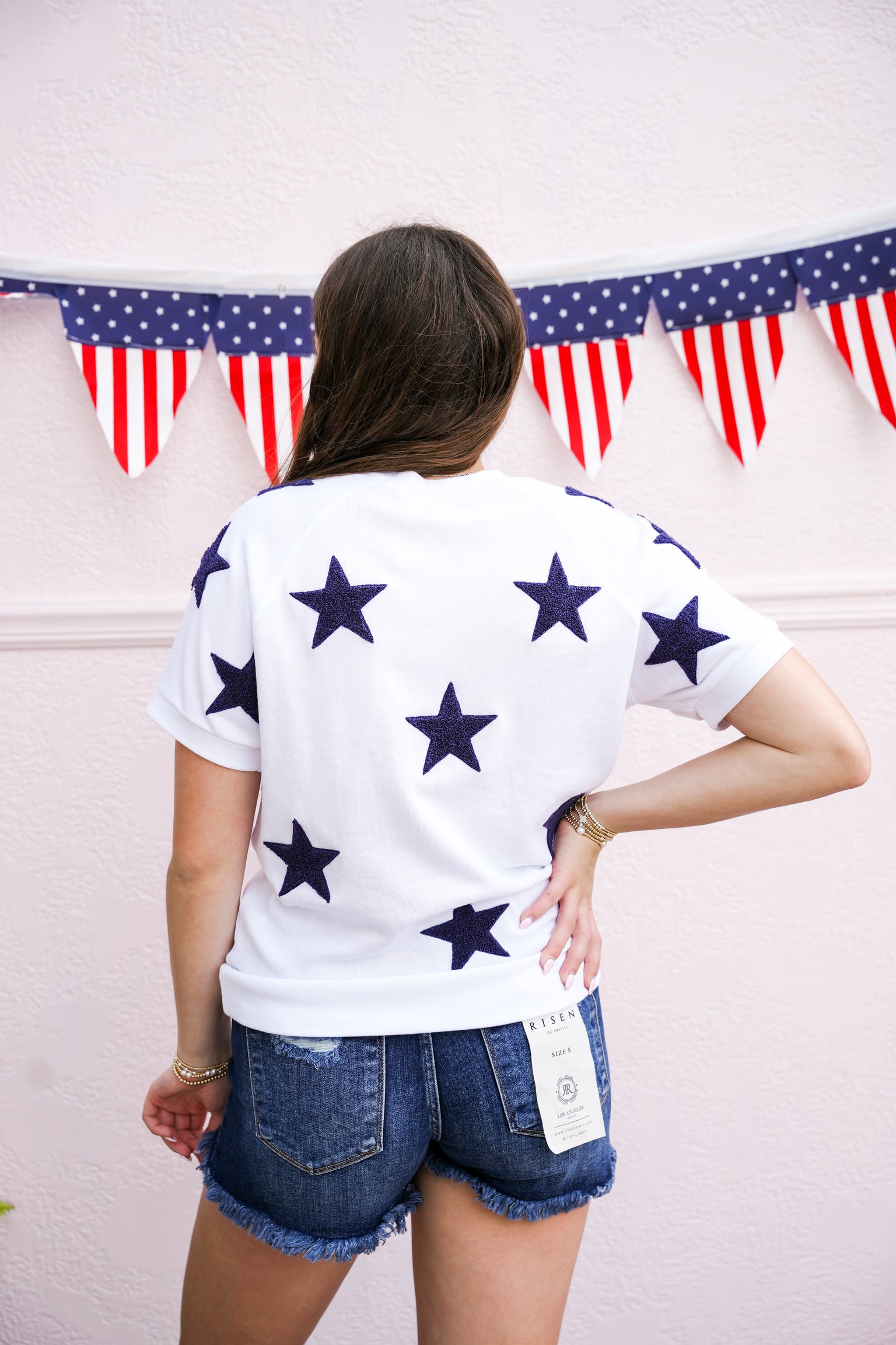 Stars Lightweight Short Sleeve Sweatshirt - Southern Belle Boutique