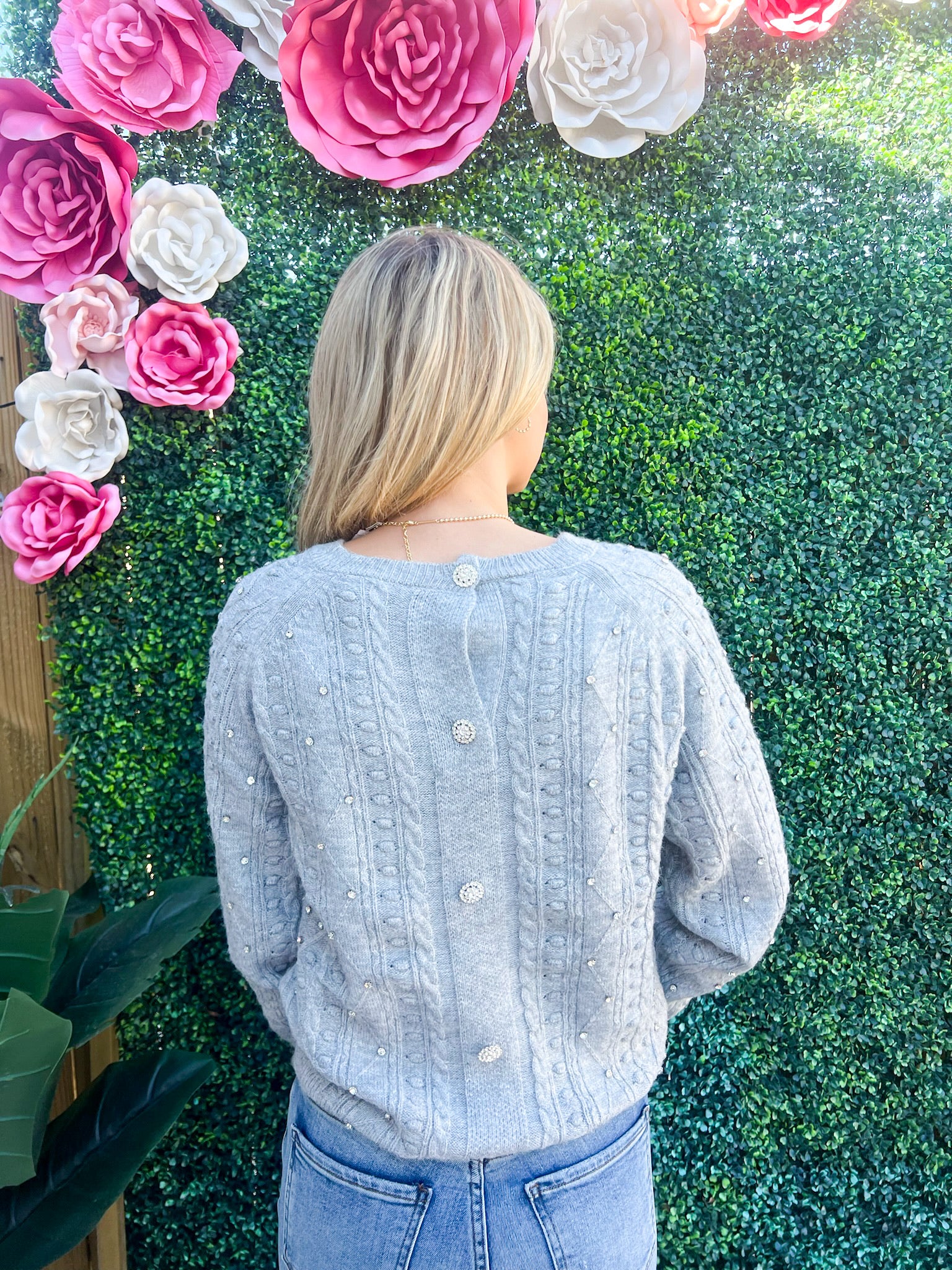 Carlotta Sweater - Marled Dk Gray - Southern Belle Boutique