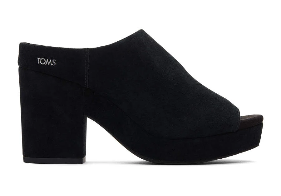 Florence Black Suede Heel - Southern Belle Boutique