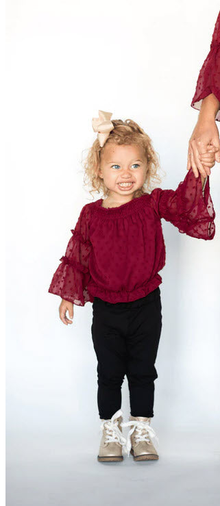 Savanna Off Shoulder Top - Wine - Southern Belle Boutique