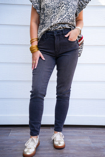 Donna High Rise Ankle Skinny - Complextion Black
