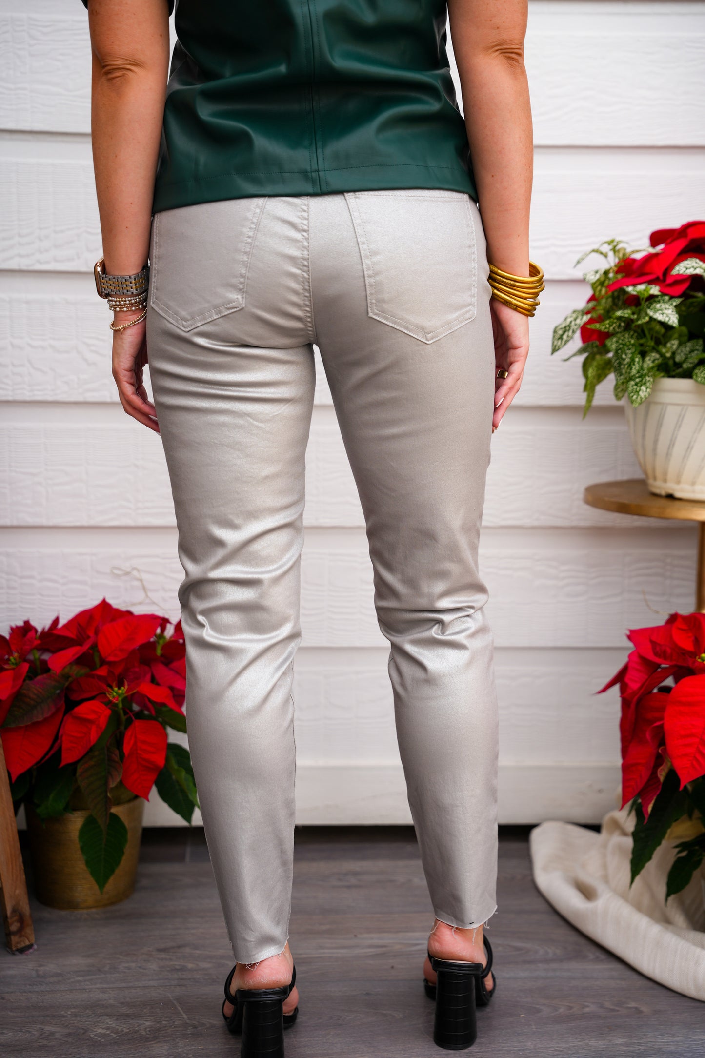 Charlize Coated High Rise Cigarette Leg - Southern Belle Boutique