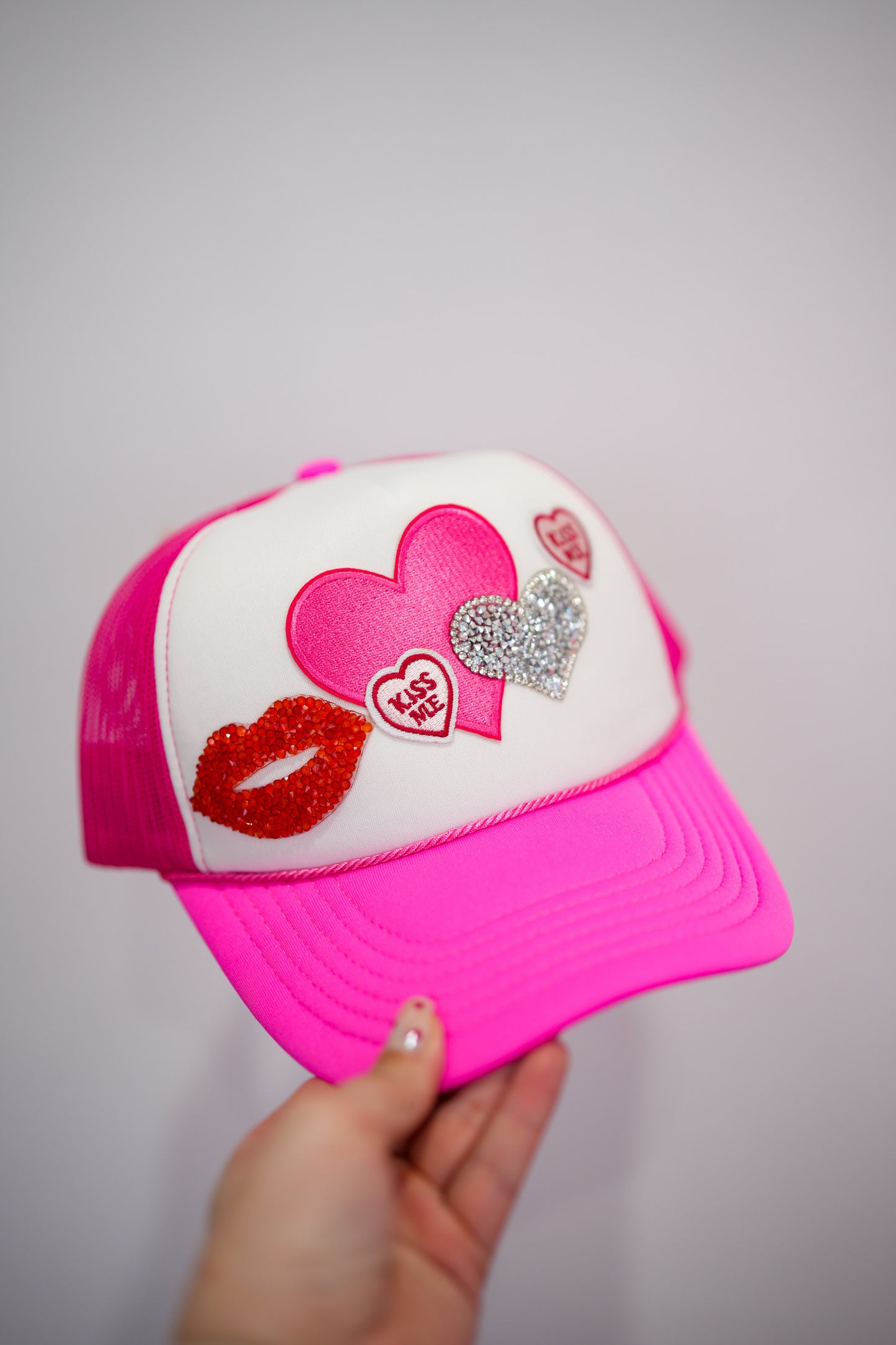 Kiss Me Trucker Hat - Hot Pink - Southern Belle Boutique