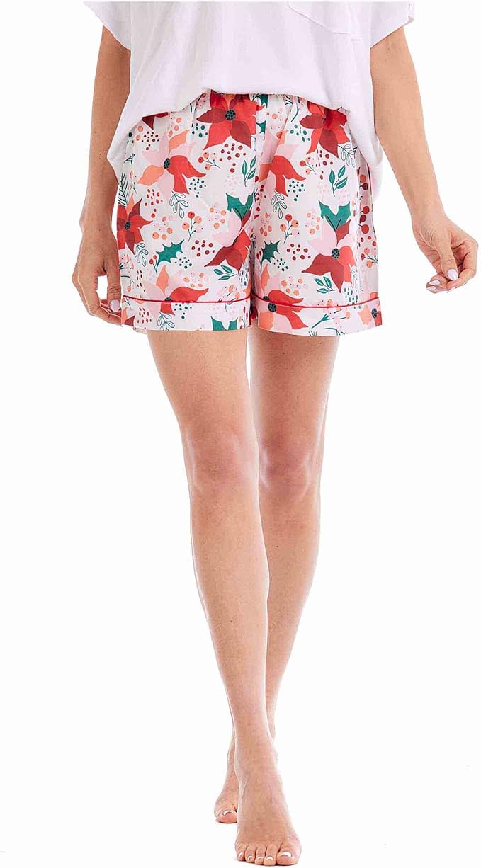 Floral Holiday Pajama Short - Southern Belle Boutique