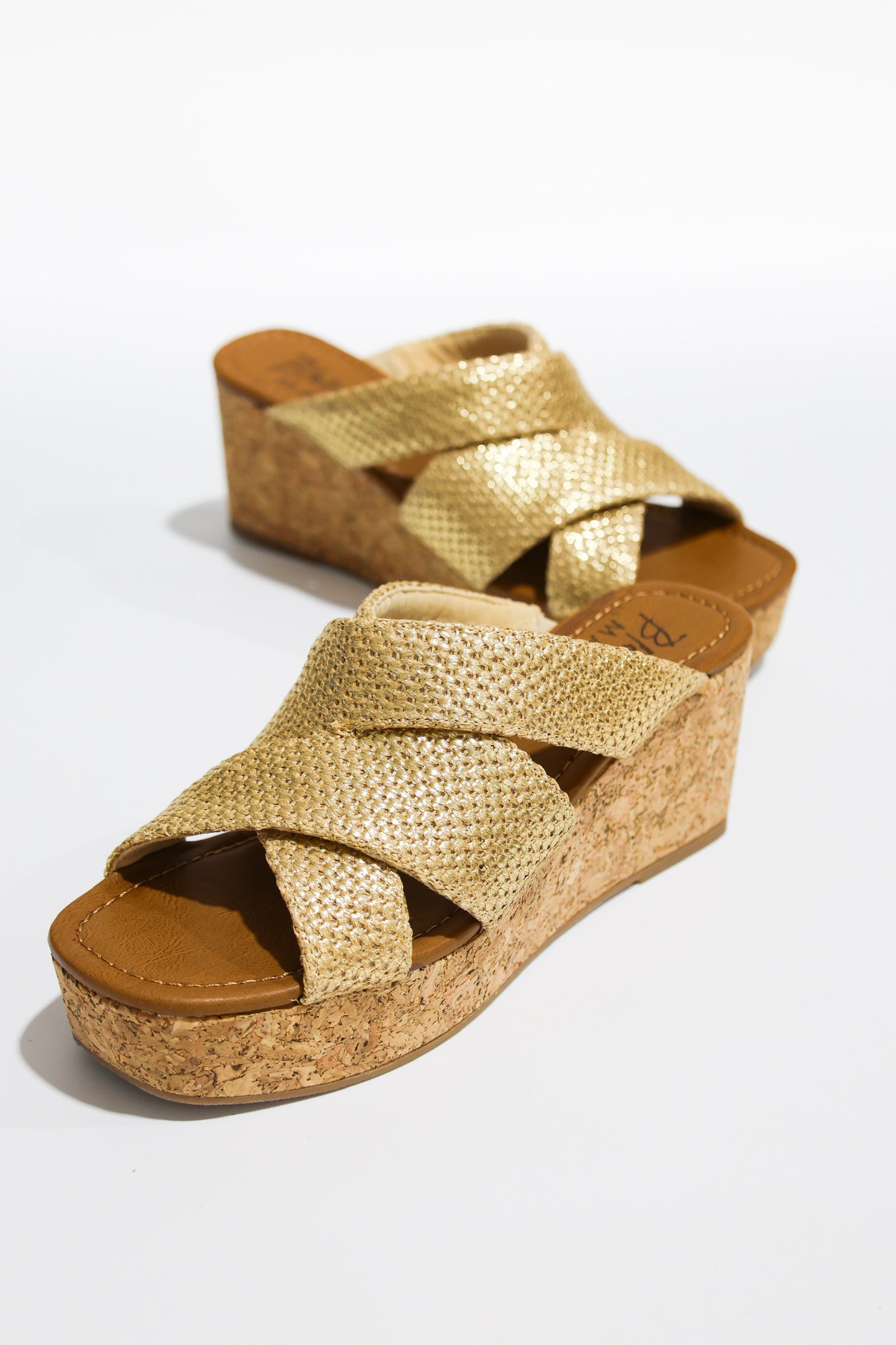 Abi Gold Slide Platform Sandal
