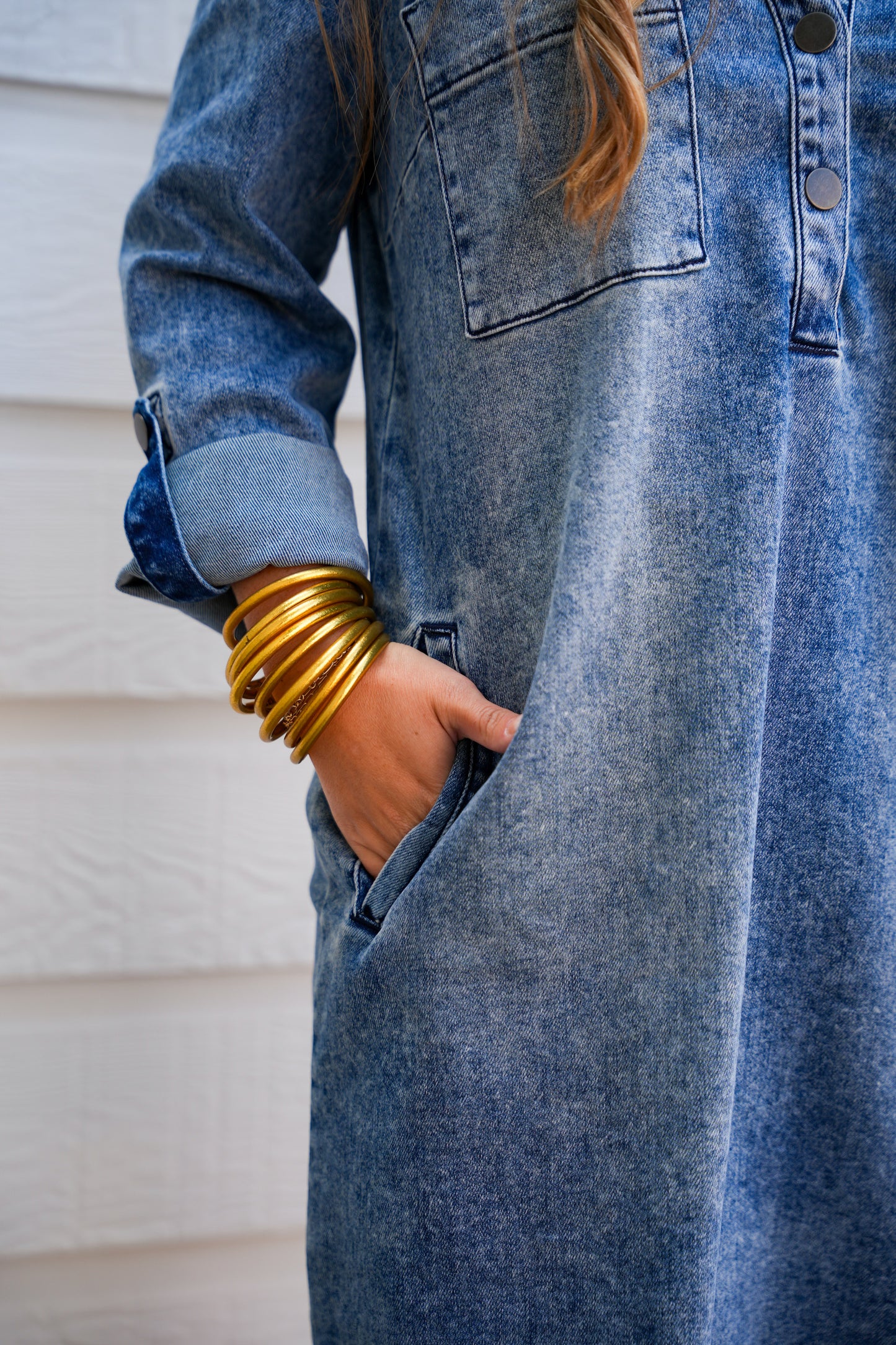 Anika Denim Dress - Medium Wash