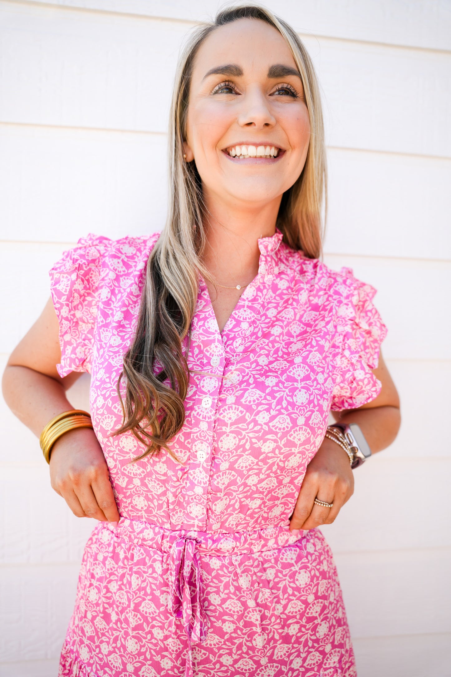 Pink Satin Tiered Maxi Dress - Southern Belle Boutique