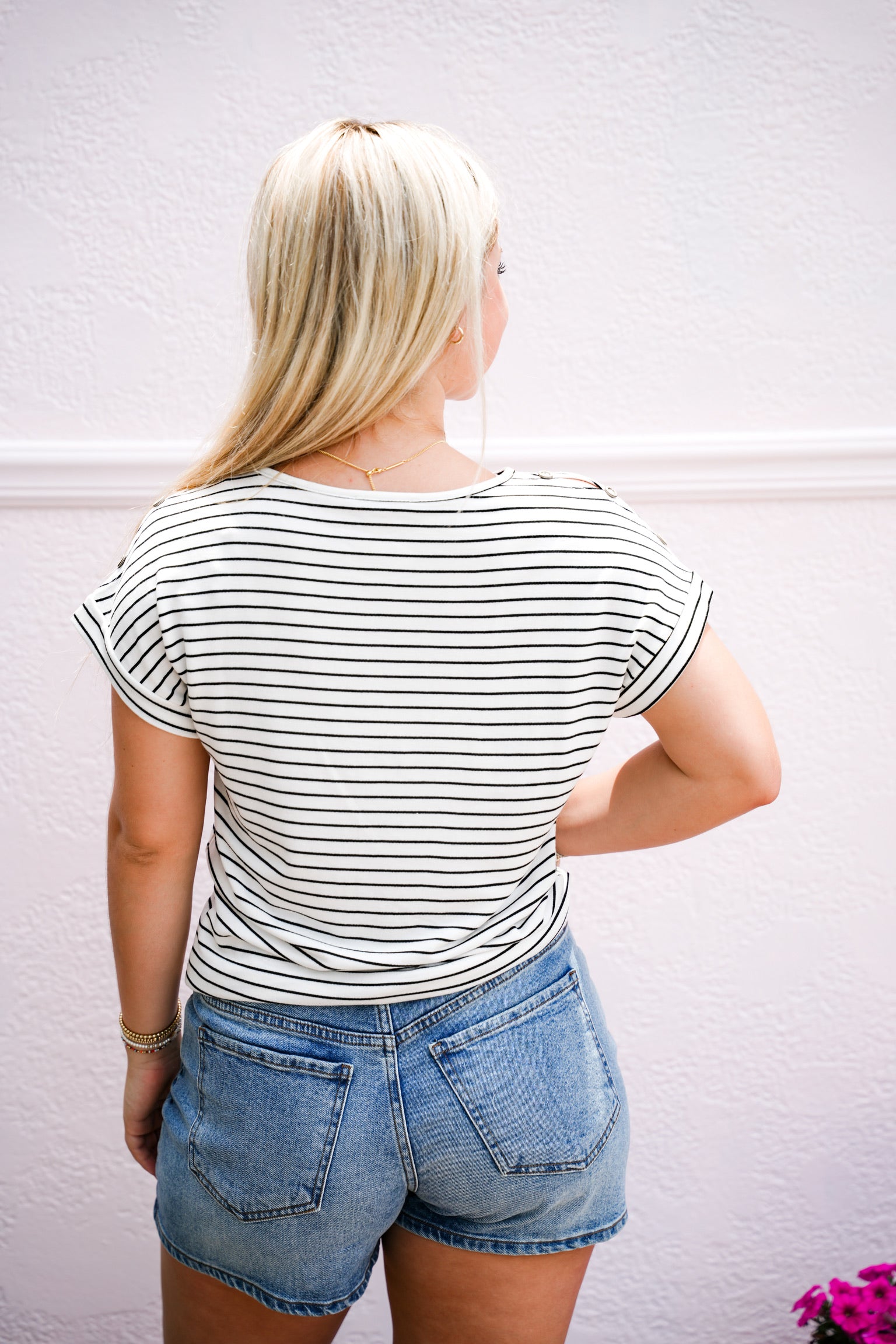 Ivory Black Striped Knit Top - Southern Belle Boutique