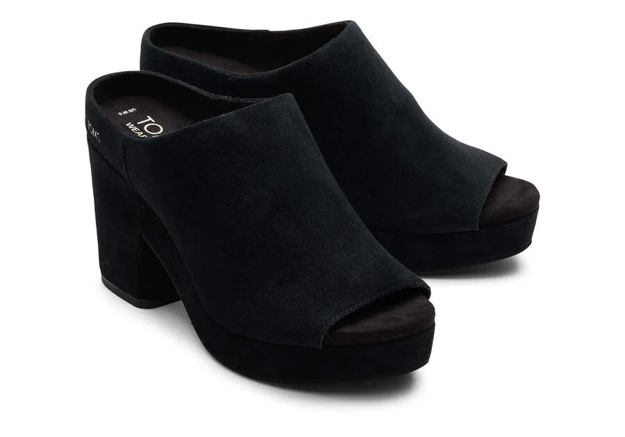 Florence Black Suede Heel - Southern Belle Boutique