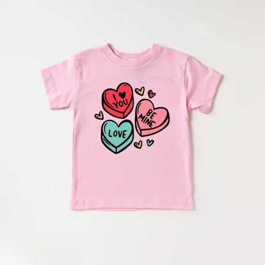 Candy Heart Valentines Day Youth Tee - Southern Belle Boutique