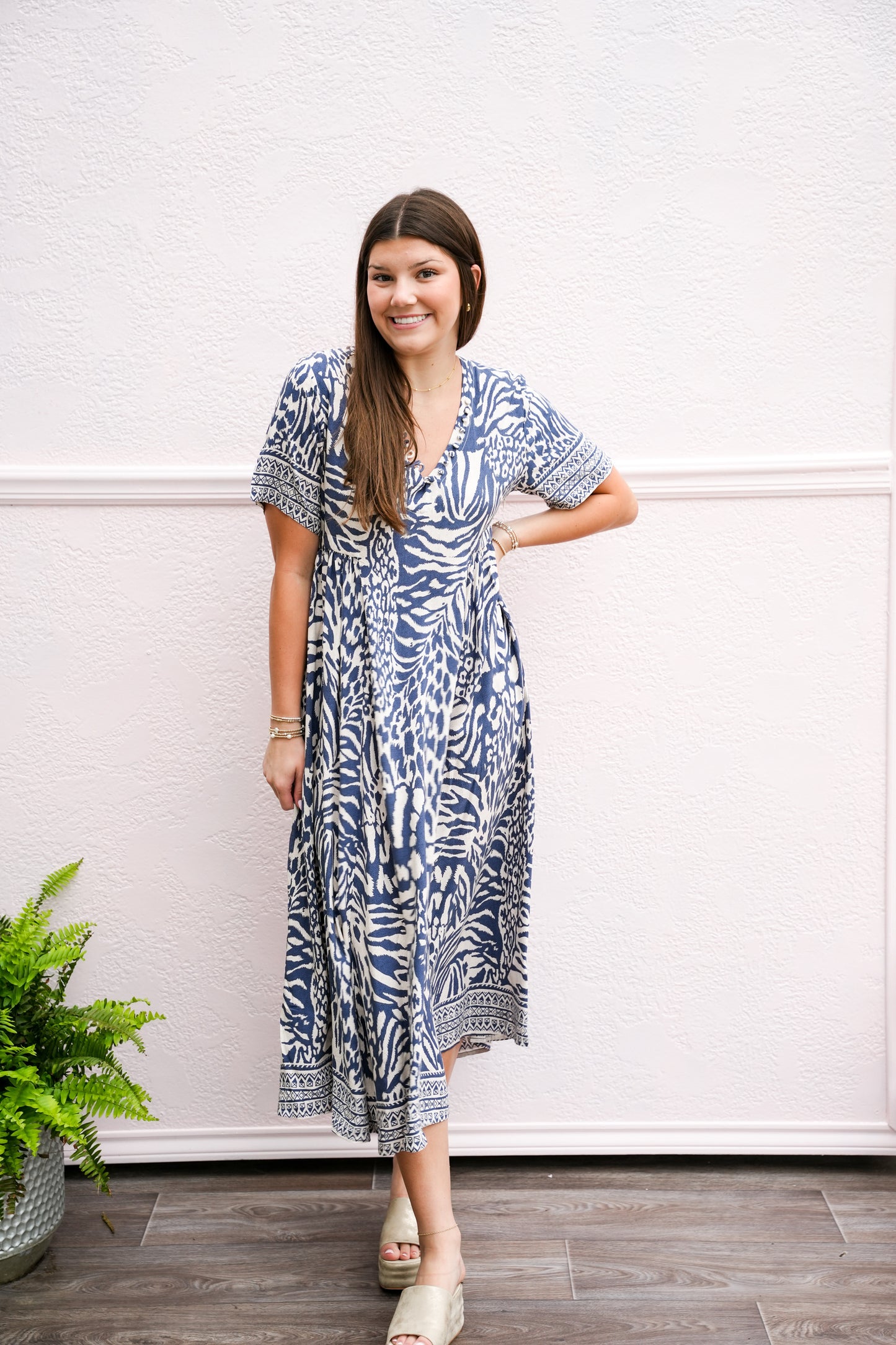 Blue Maggy Long Dress - Southern Belle Boutique